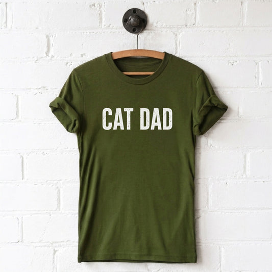 Cat Dad Bold Distressed T-Shirt